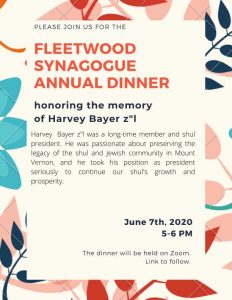 Poster - Annual Dinner honoring the memory of Harvey Bayer